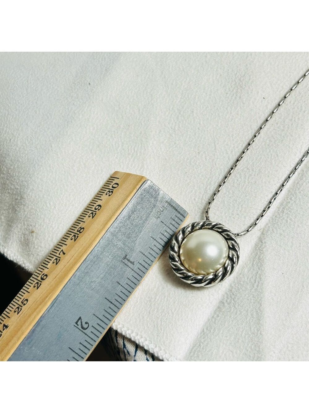 Brighton Magic Pearl Necklace Reversible Pendant Silver Plated Crystals 17" - Picture 12 of 14